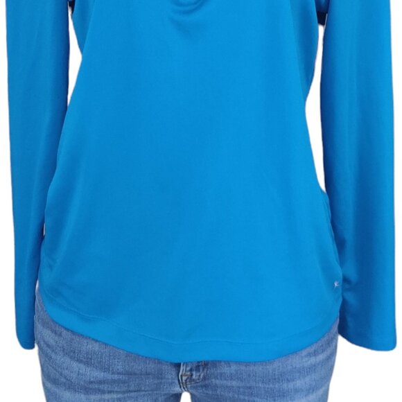 Danskin Now Long Sleeve Top Womens Medium Blue Semi Fitted Pullover Active Wear - Picture 7 of 12